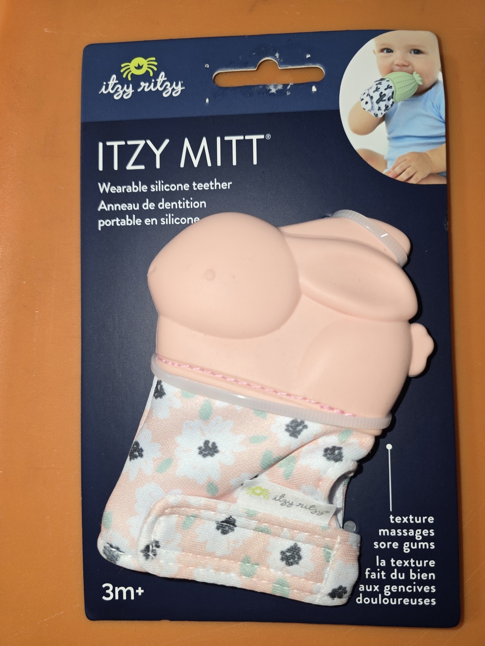 Itzy Ritzy Pink Floral Wearable Silicone Teether Mitt